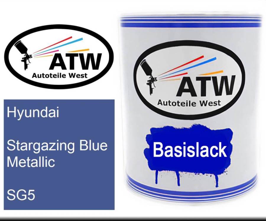 Hyundai, Stargazing Blue Metallic, SG5: 1L Lackdose, von ATW Autoteile West.